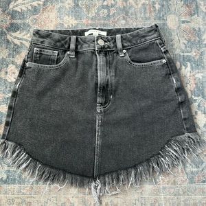 pacsun black denim mini skirt